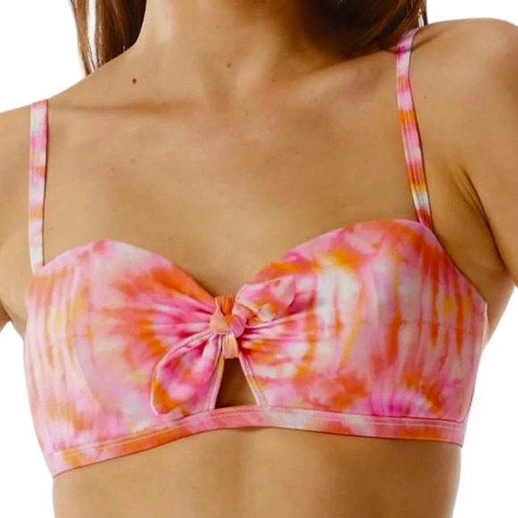 NWT Sundazed Beka Tie Dyed Underwire Bow Bikini Top D Cup Size 34D - Picture 10 of 10